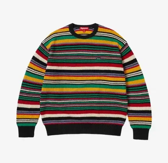 S) Supreme Small Box Ribbed Knit Sweater Multicolor