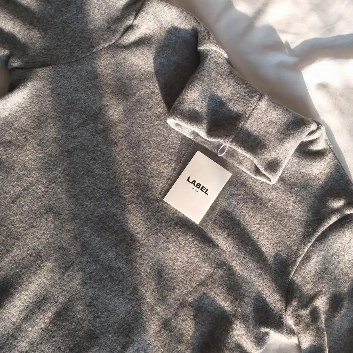 fluffy turtleneck top light grey