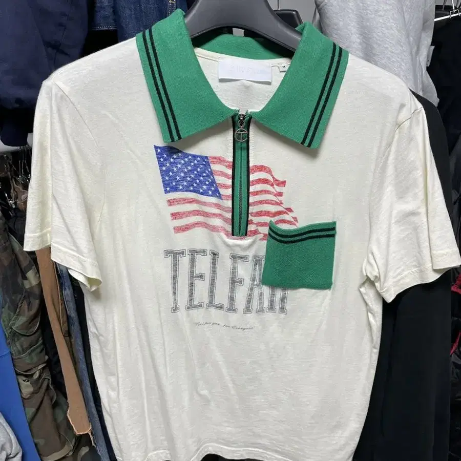 Telfar American Flag Polo M