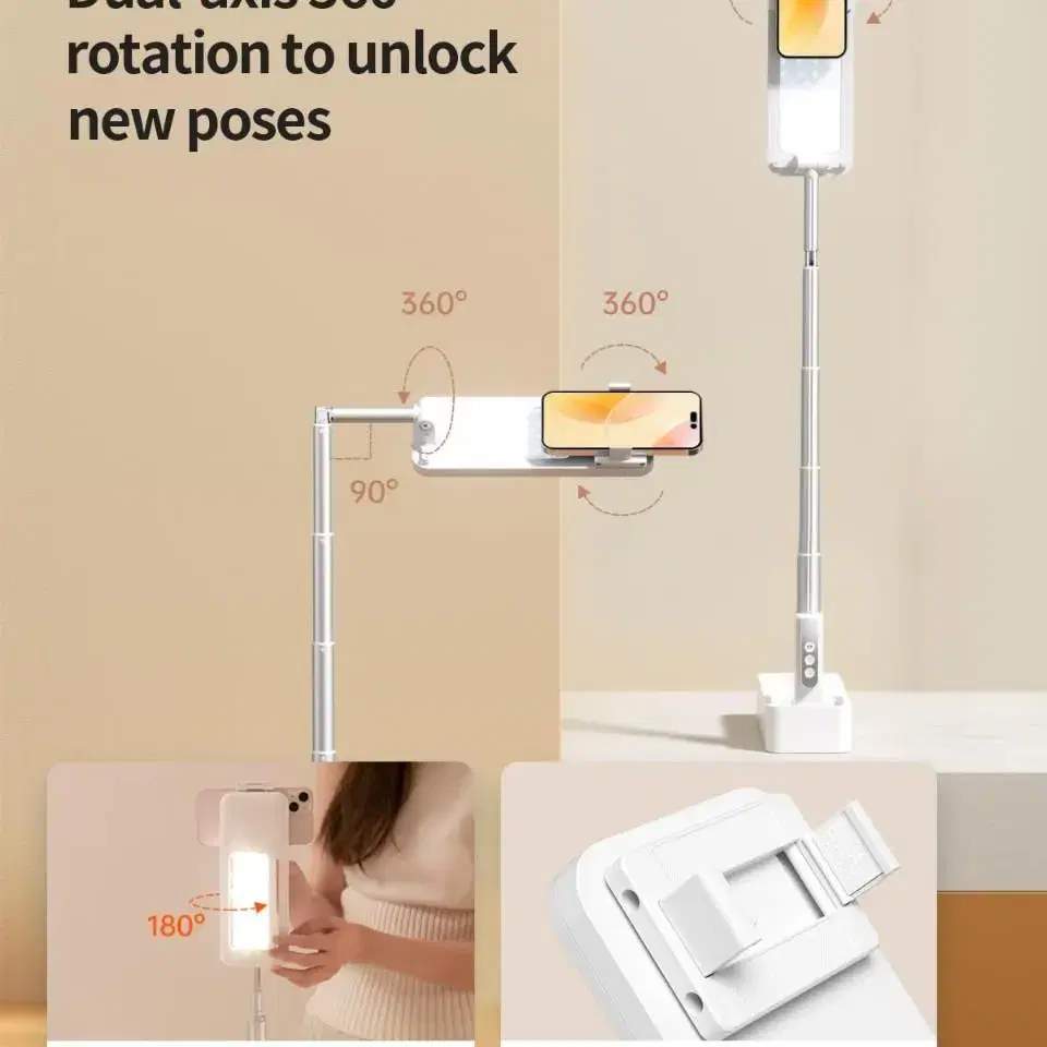 스마트폰 수직촬영 LED 라이트 거치대 삼각대 촬영조명