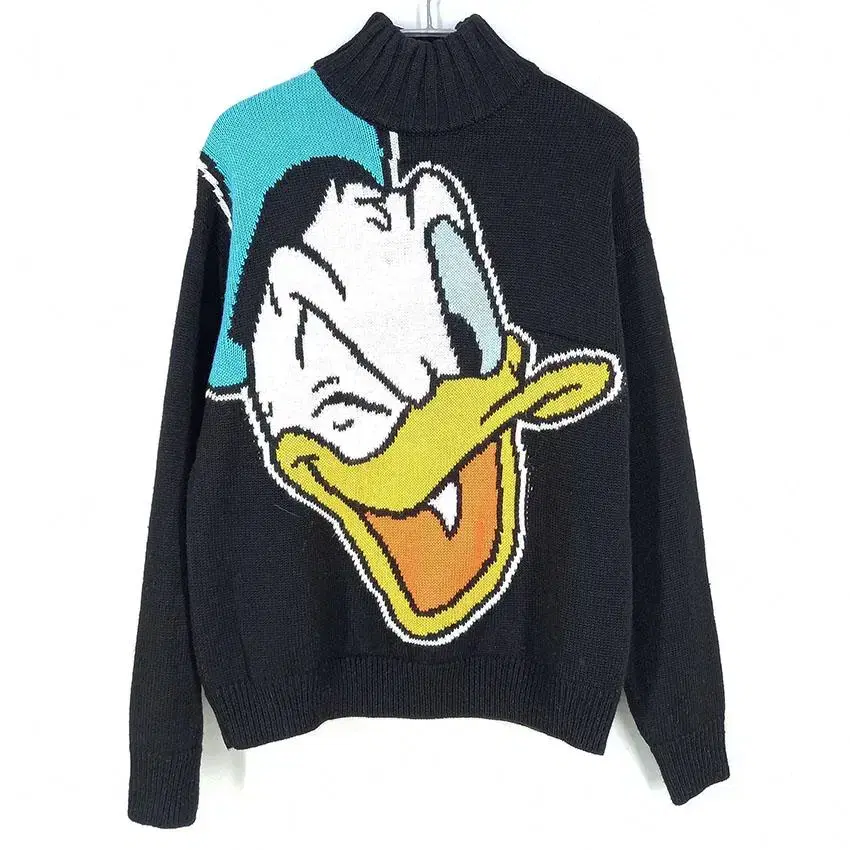 GCDS Men's Donald Duck Neck Pola Knit Tee BlackL (HU26823)