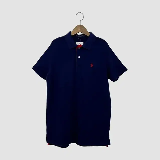 유에스폴로에센 로고 카라 티셔츠 슬림핏 (L size / NAVY)