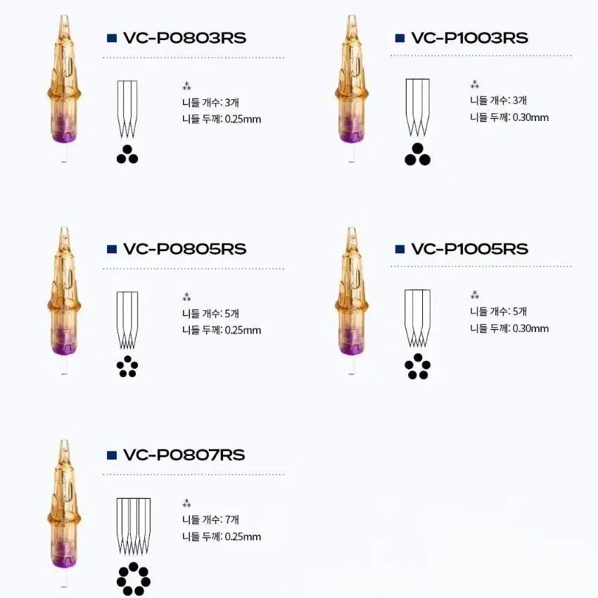 VC-P0601RL(20)V-셀렉트 니들 타투 문신머신전용 V셀렉트20개