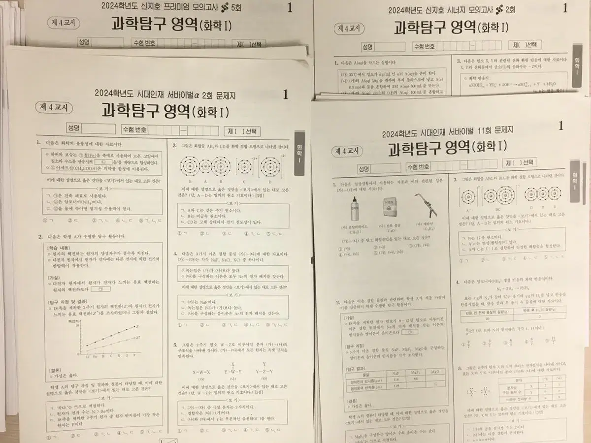 2024학년도, 2023학년도 시대인재 화학1 컨텐츠 판매