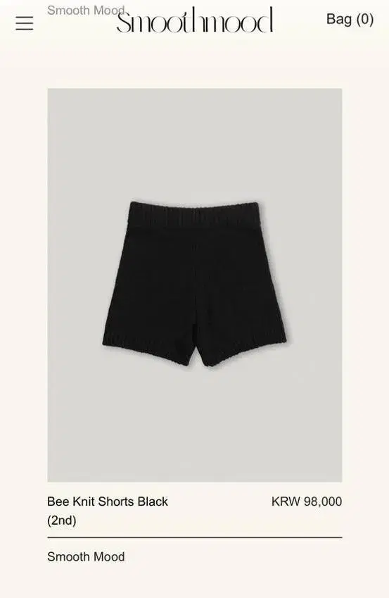 스무드무드 Bee Knit Shorts Black