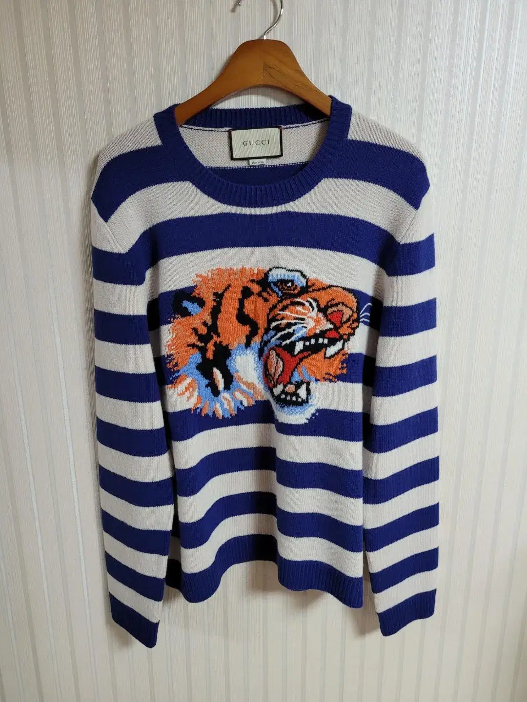 [L] Gucci Striped Tiger Embroidered Knit