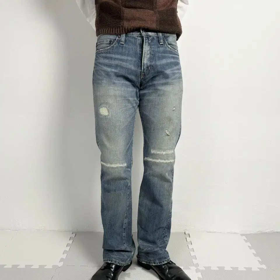 vintage back number repair denim pants