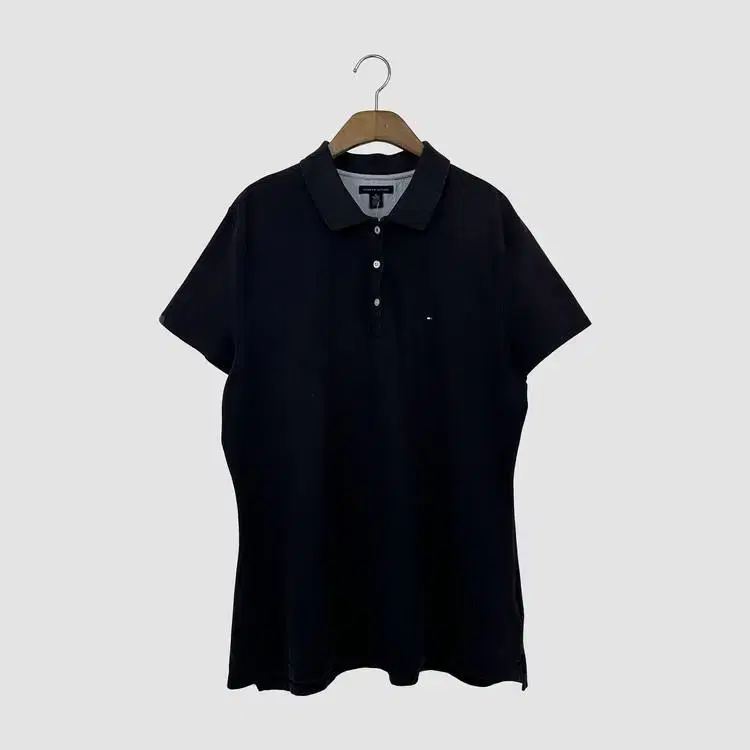 타미힐피거 로고 카라 티셔츠 (XL size / NAVY)