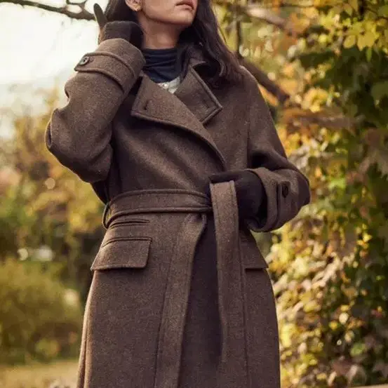 (새상품) 패브릭컬러지 Wool hiden double coat