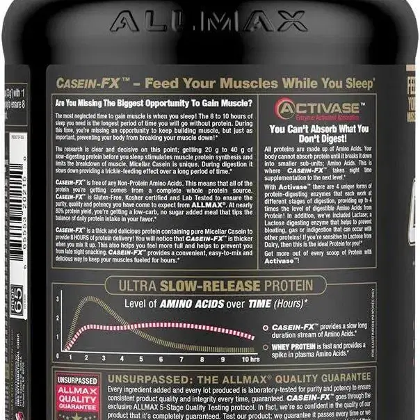 ALLMAX (올맥스)  카제인FX 100 카제인 미셀라 단백질 초콜릿