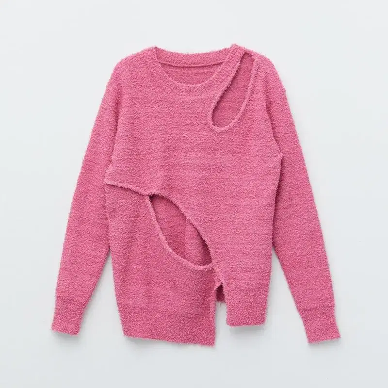 마뗑킴 HOLE UNBALANCE KNIT IN PINK