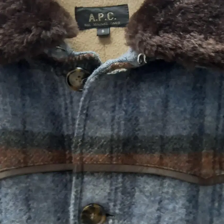 A.P.C 체크 울 자켓 95