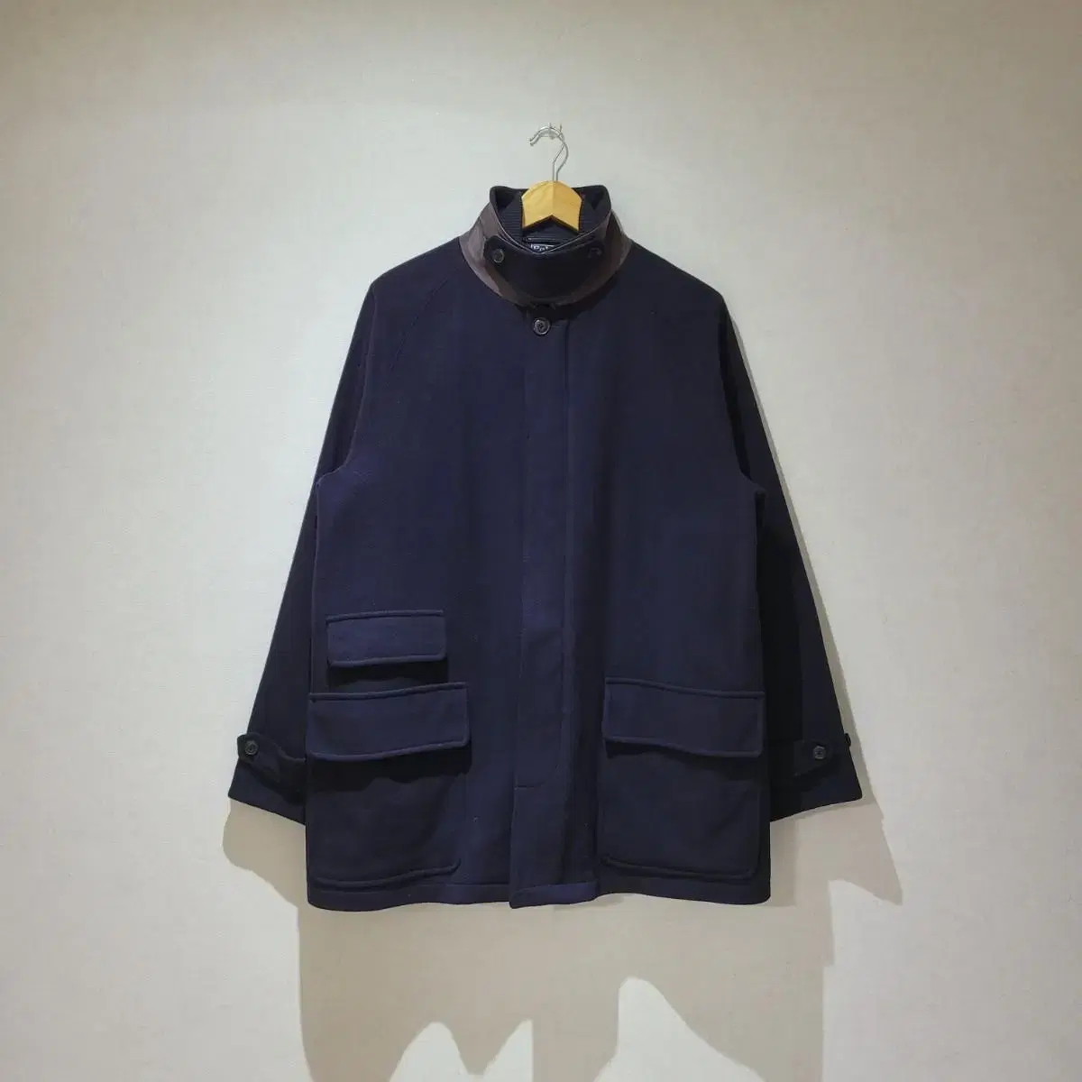 (XL) Polo Ralph Lauren Navy Woolen Coat for Men