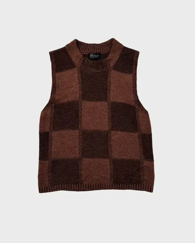 vintage square pattern knit vest