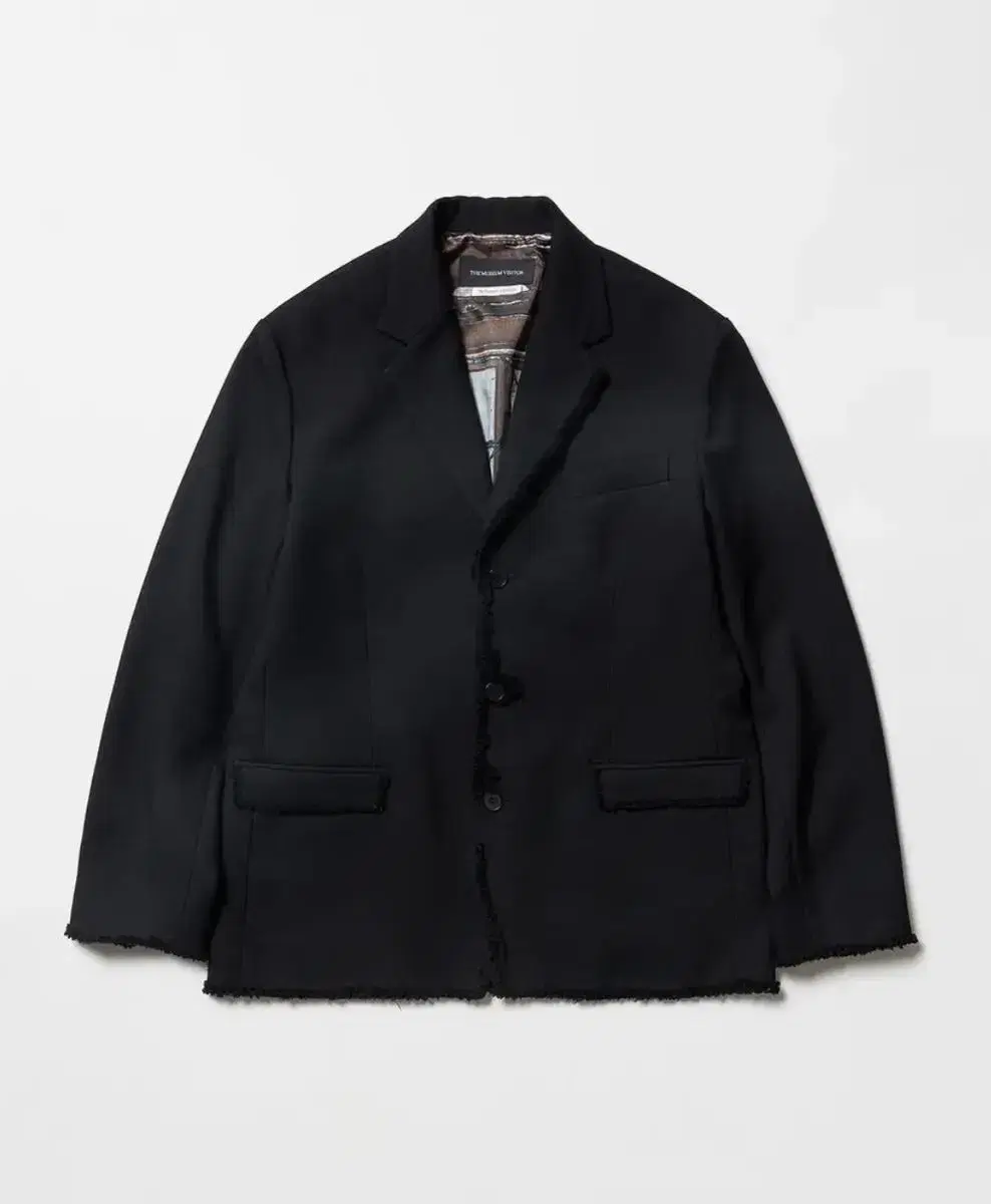 더뮤지엄비지터 knit trimmed single blazer Lsize