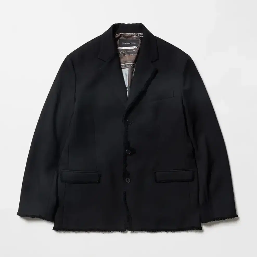 더뮤지엄비지터 knit trimmed single blazer Lsize