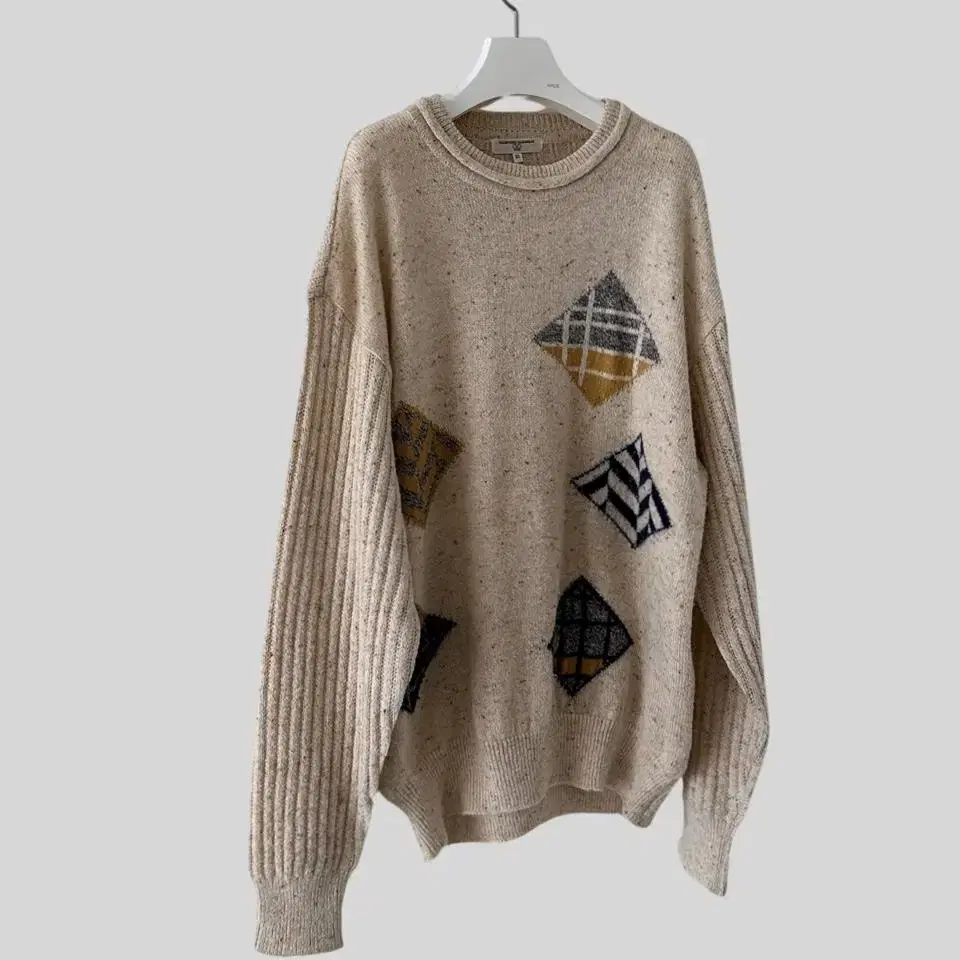 < (VALENTINO)oatmeal wool art knit >