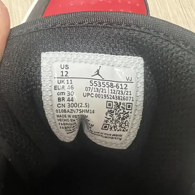 (US12/KR300) 조던1 로우 브레드 토 Bred Toe