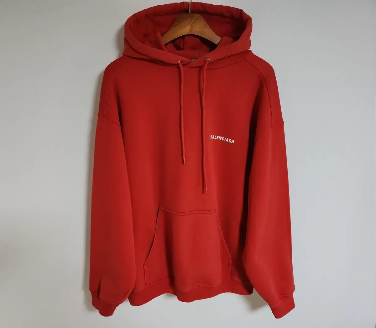 [M] Balenciaga Red Back Logo Overfit Hoodie 600583 TIV84