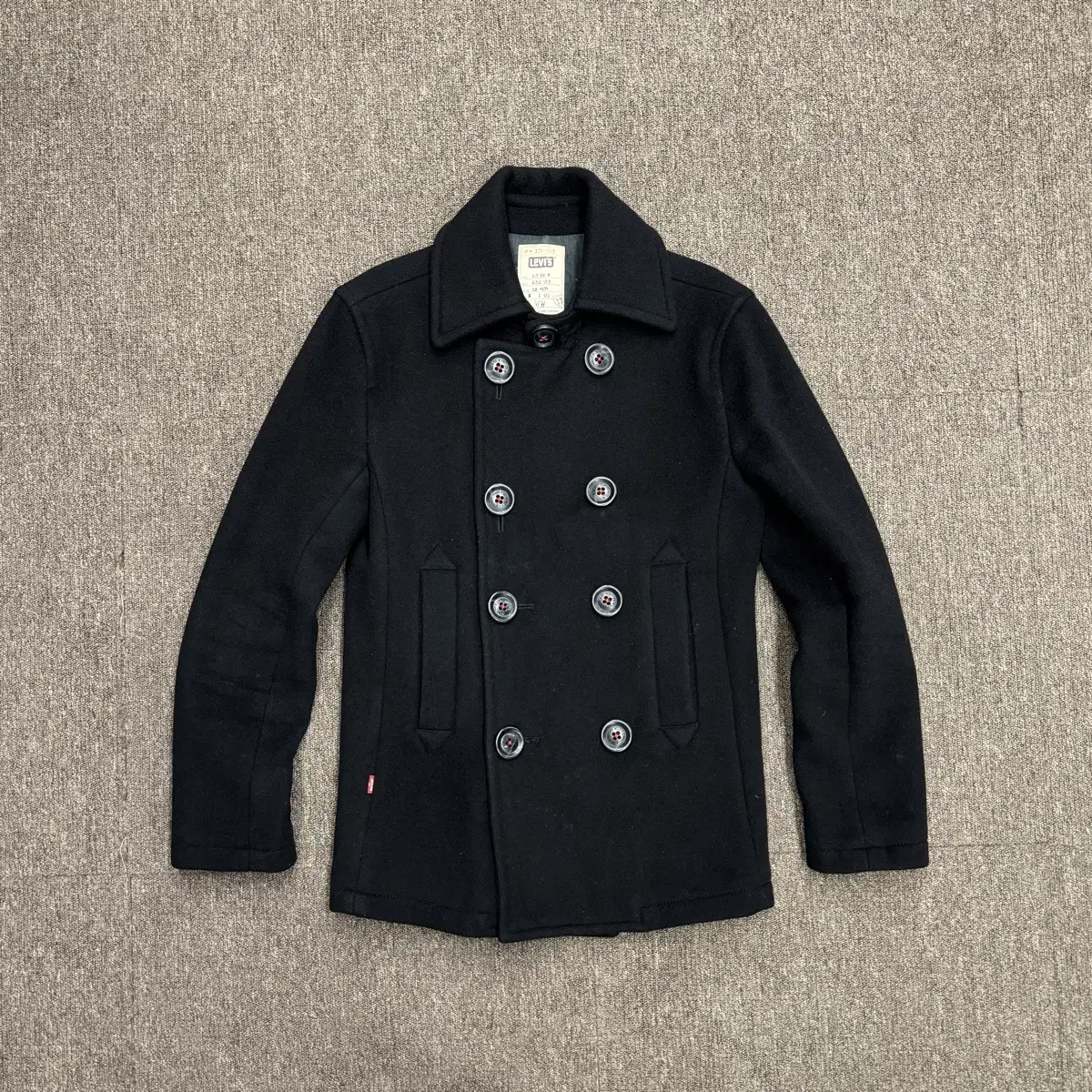 [M] Levi's Wool Black Double Peacoat