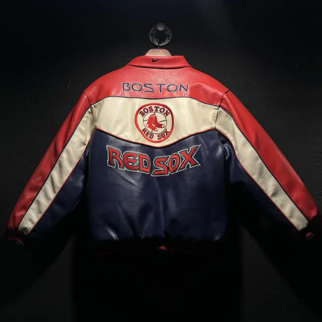 NIKE X RED SOX_나이키X레드삭스 레더 패딩 코치 자켓  (M)