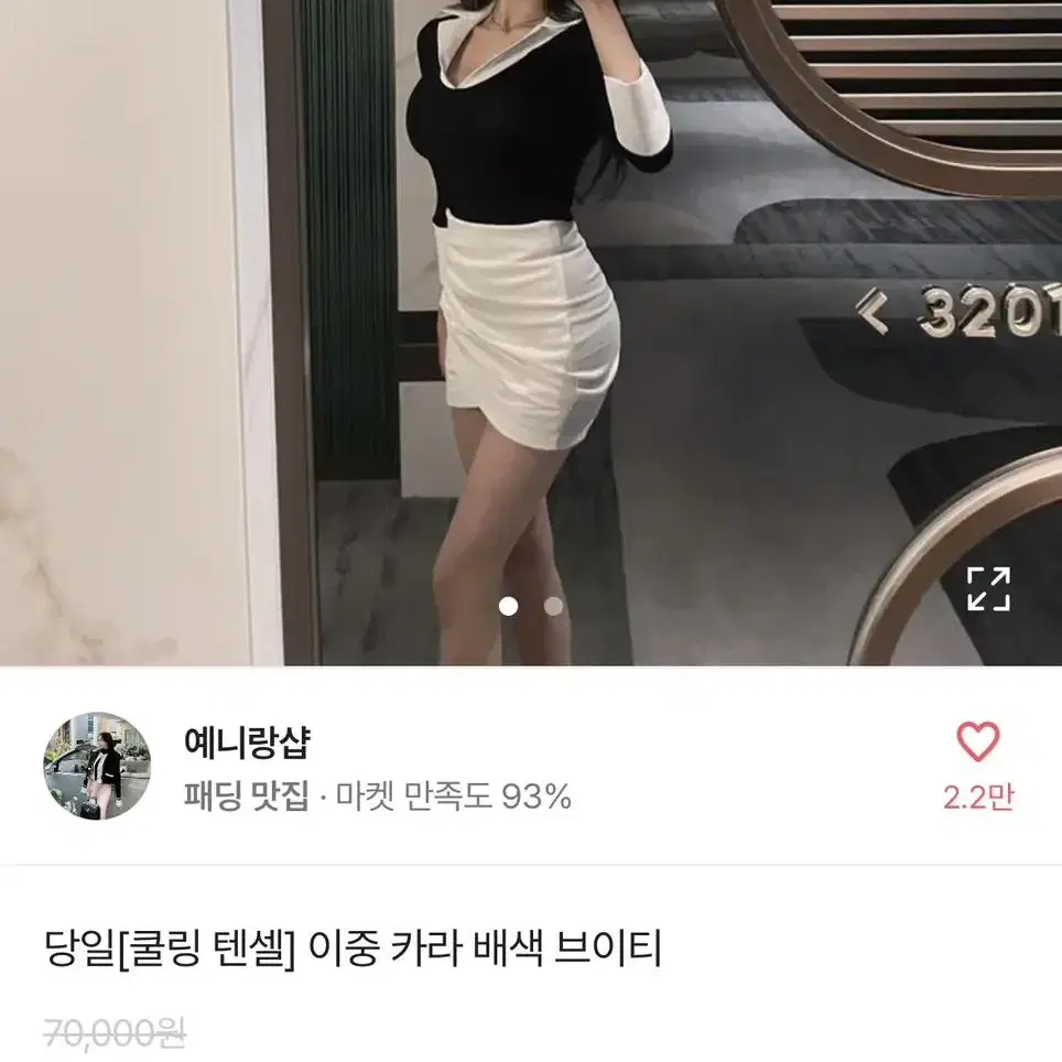 이중카라배색브이티 / 브이넥 / 시스루티