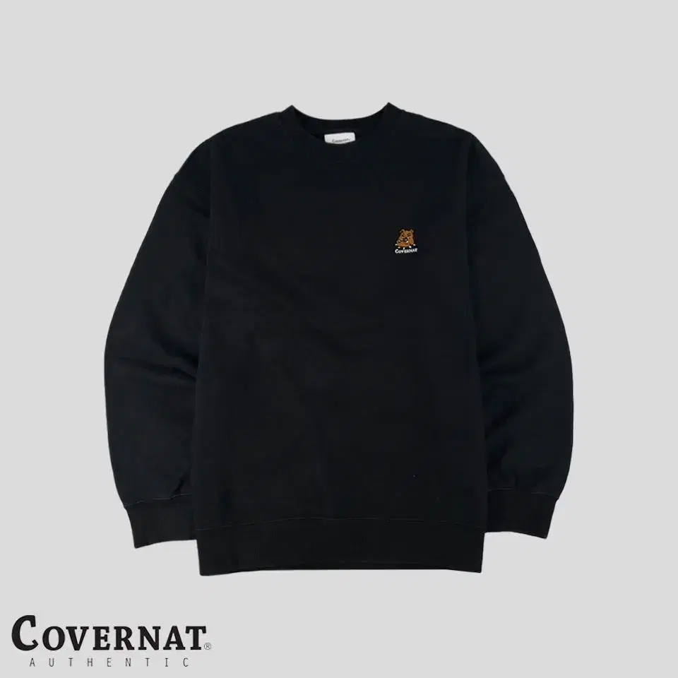 CoverNet Pigment Black Bulldog Patch Heavy Cotton100 Sweatshirt XL