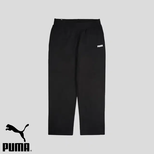 PUMA 퓨마 푸마 블랙 화이트 스펠링로고 코튼100 기모 밴딩 스웻팬츠