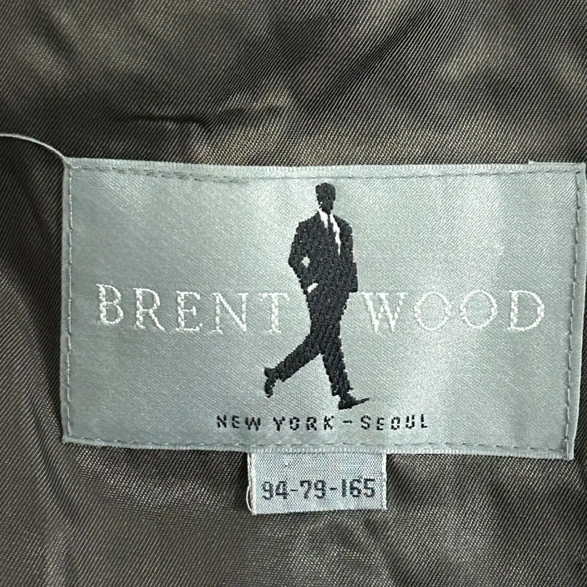 BRENT WOOD 그레이 체크 발마칸 롱코트 M