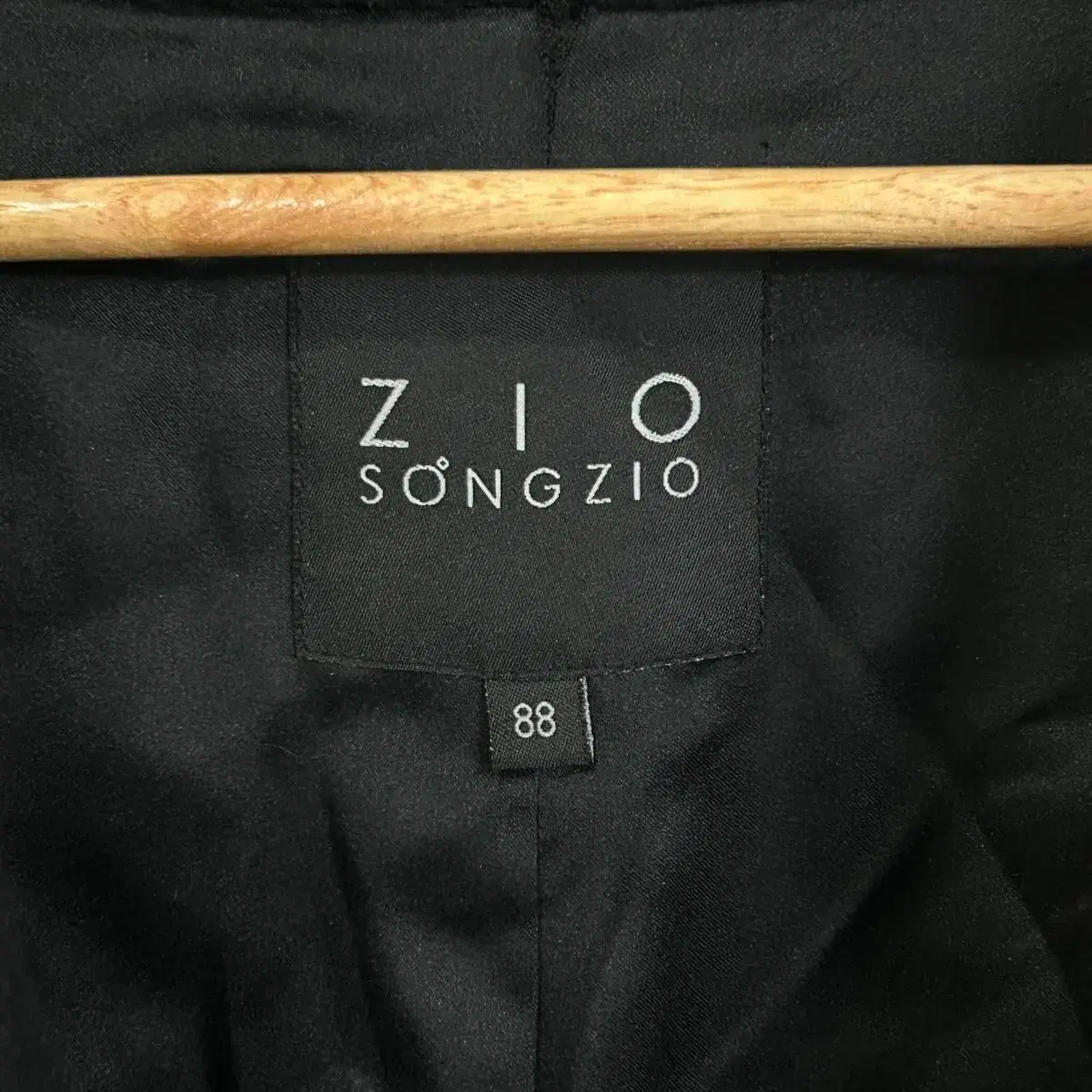 ZIO SONGZIO 블랙 허리 스트랩 미디 코트 XL