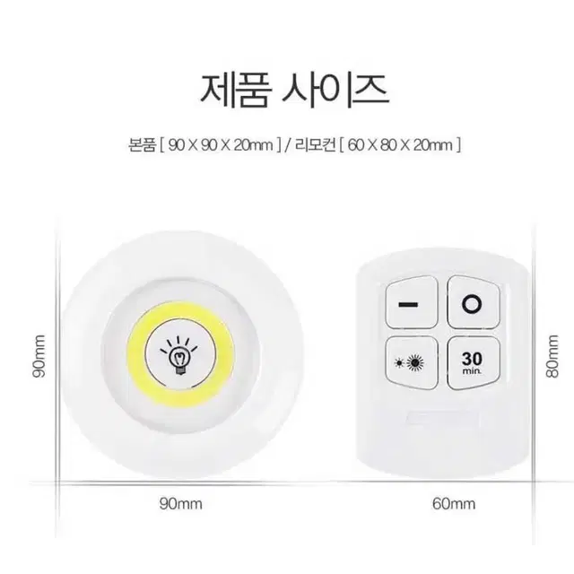 LED COB 원형라이트 조명등 3P 리모컨 세트 G-596