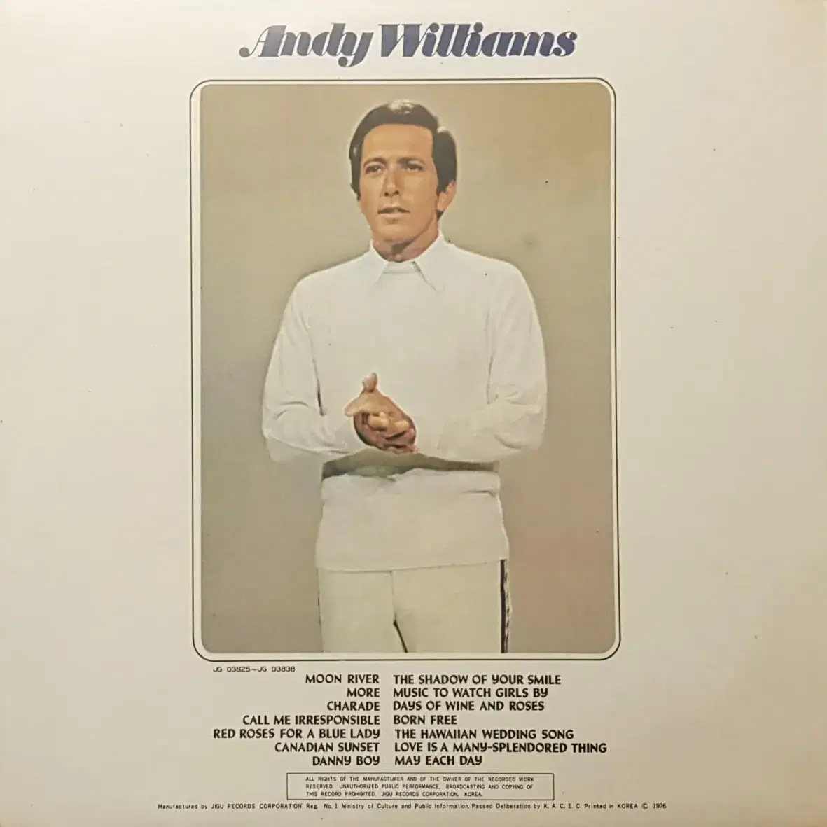 국내라이센스반/Andy Williams LP