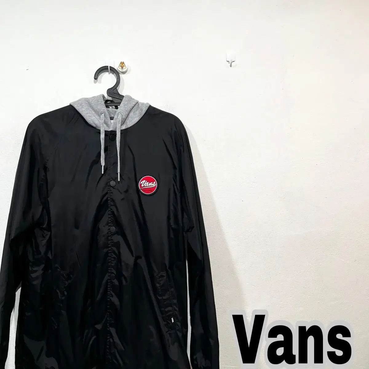 Vans Black Printed Hooded Coach Jacket