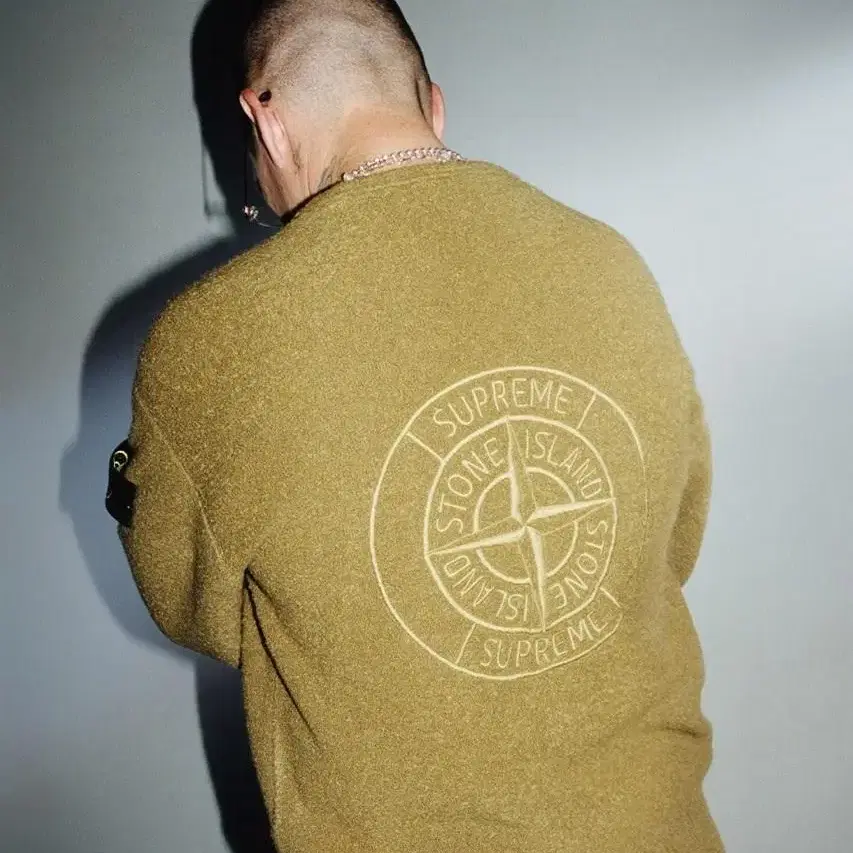 Supreme x Stone Island Boucle Olive - XL