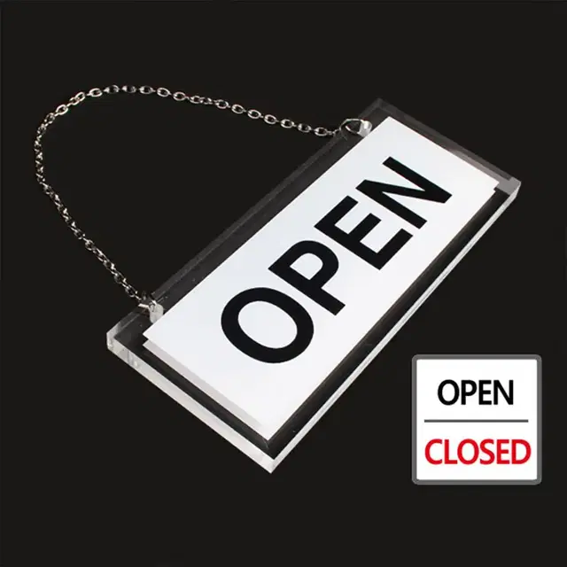 영업중 영업종료 OPEN CLOSE 투명 걸이형 양면안내판