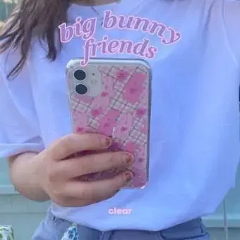 [뮤즈무드] big bunny friends (clear) 아이폰케이스