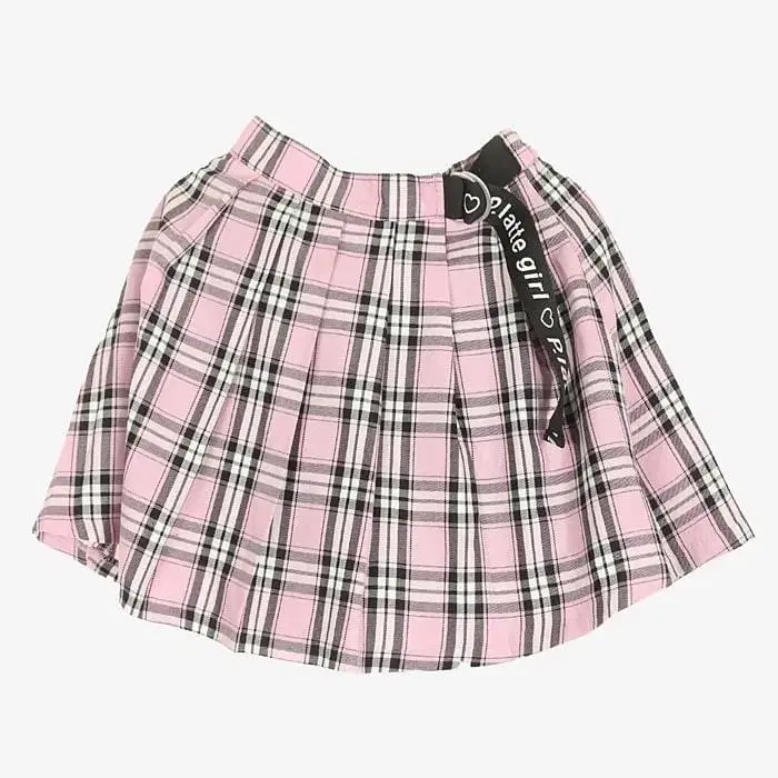 PINKKLATTE Poly Blended Check Pants Skirts