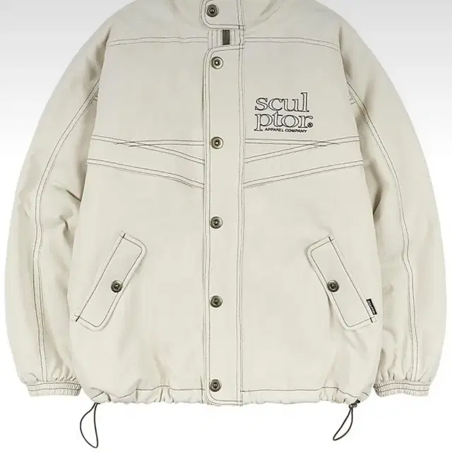 스컬프터 contrast stitch work jacket cream