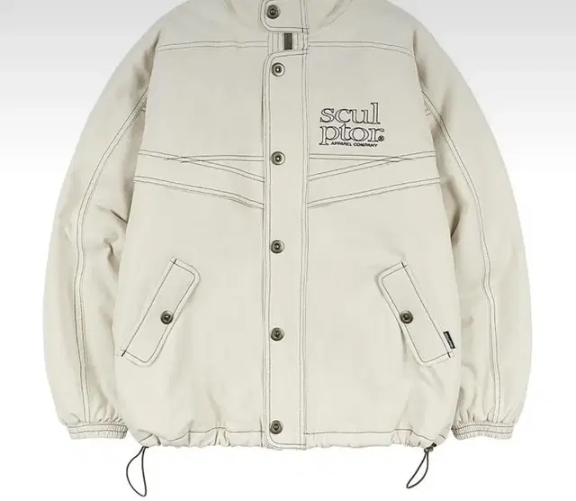 스컬프터 contrast stitch work jacket cream