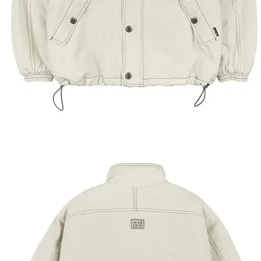 스컬프터 contrast stitch work jacket cream