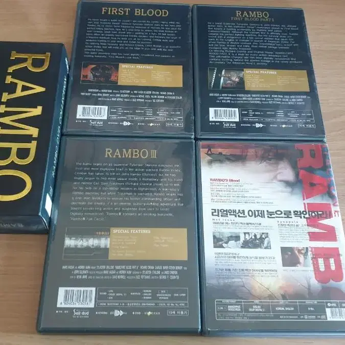 (민트급) RAMBO 람보 1~4편. 록키3. 코브라 dvd