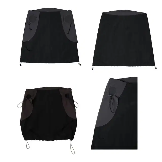 오호스 string hole midi skirt black