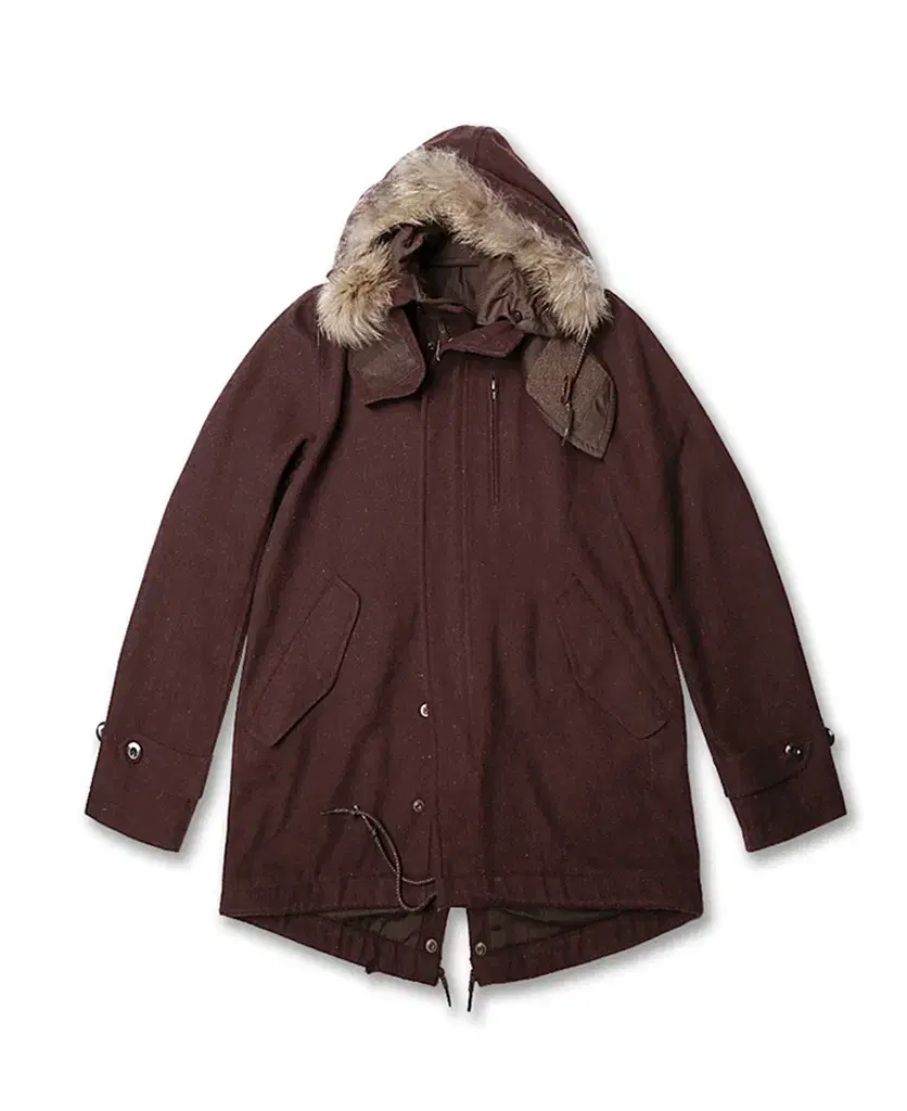 Beams Burgundy Wool Fishtail Jacket