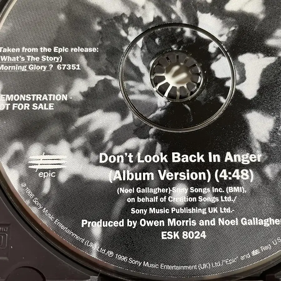 오아시스 Don't Look Back In.. 미국 프로모 싱글 CD