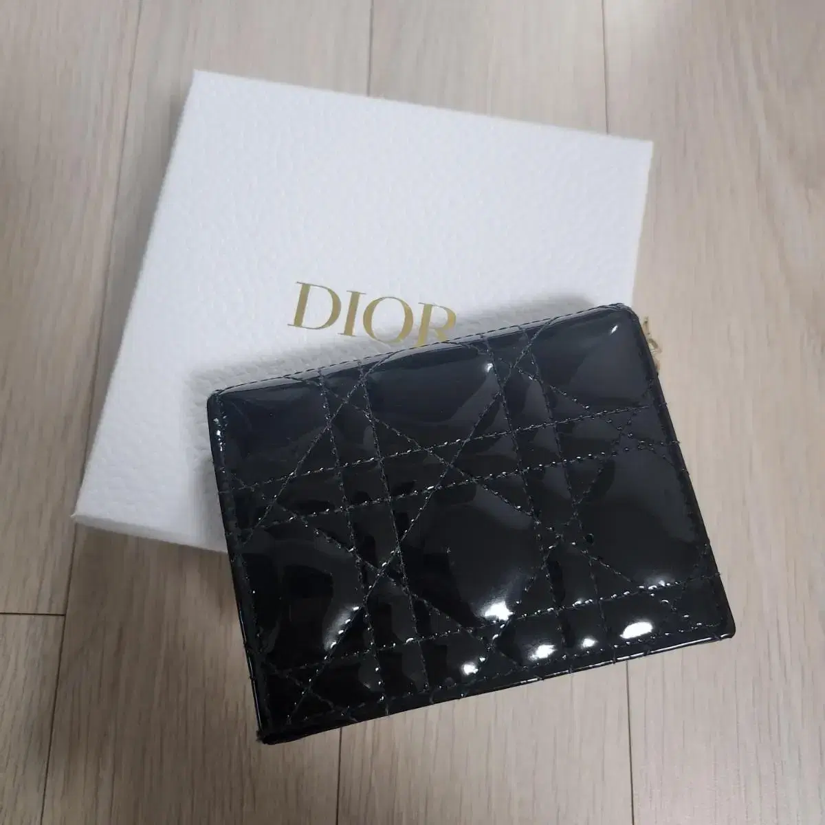 DIOR 레이디 미니 지갑 블랙