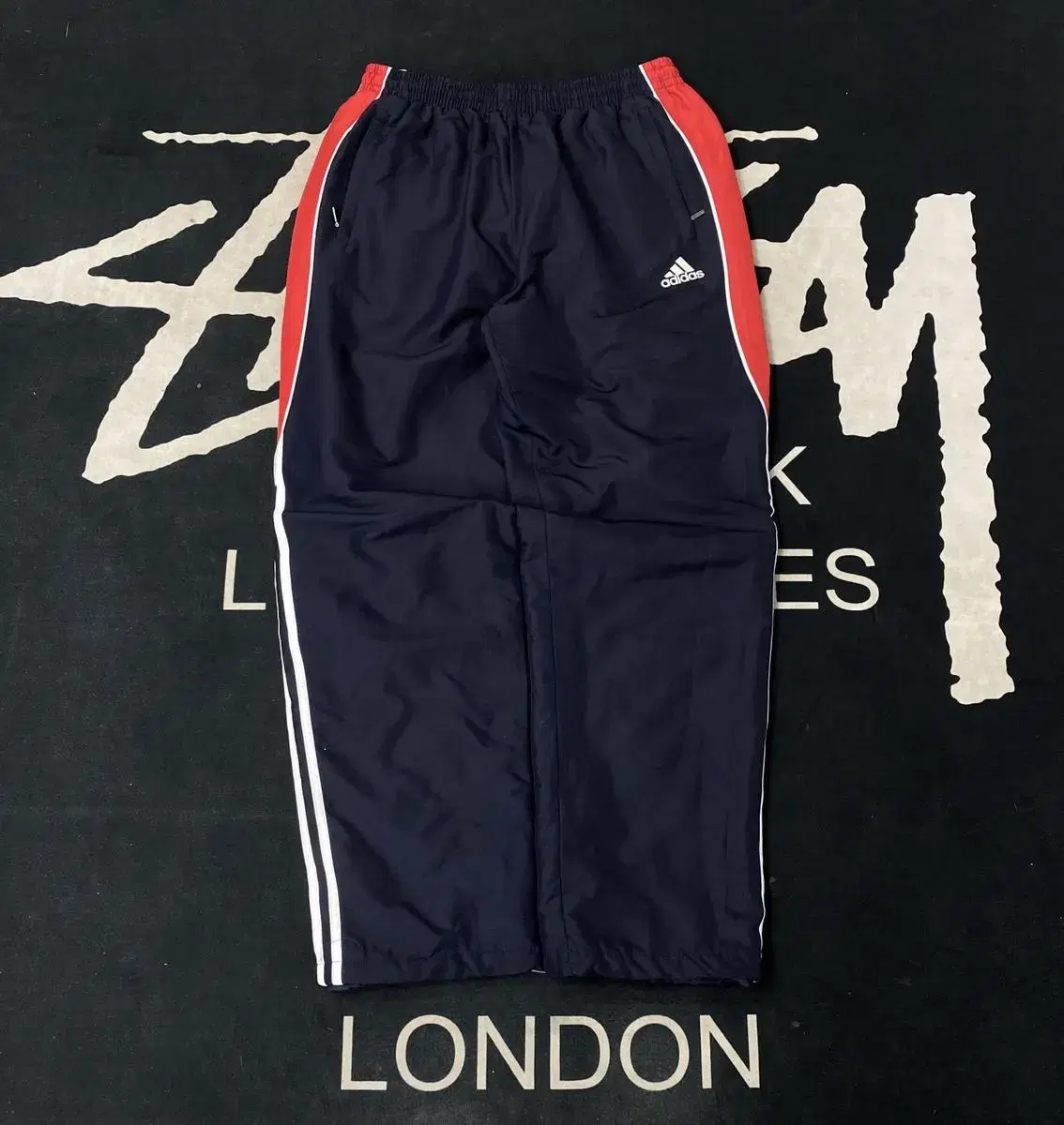 adidas Navy Quilted Track Trousers XL