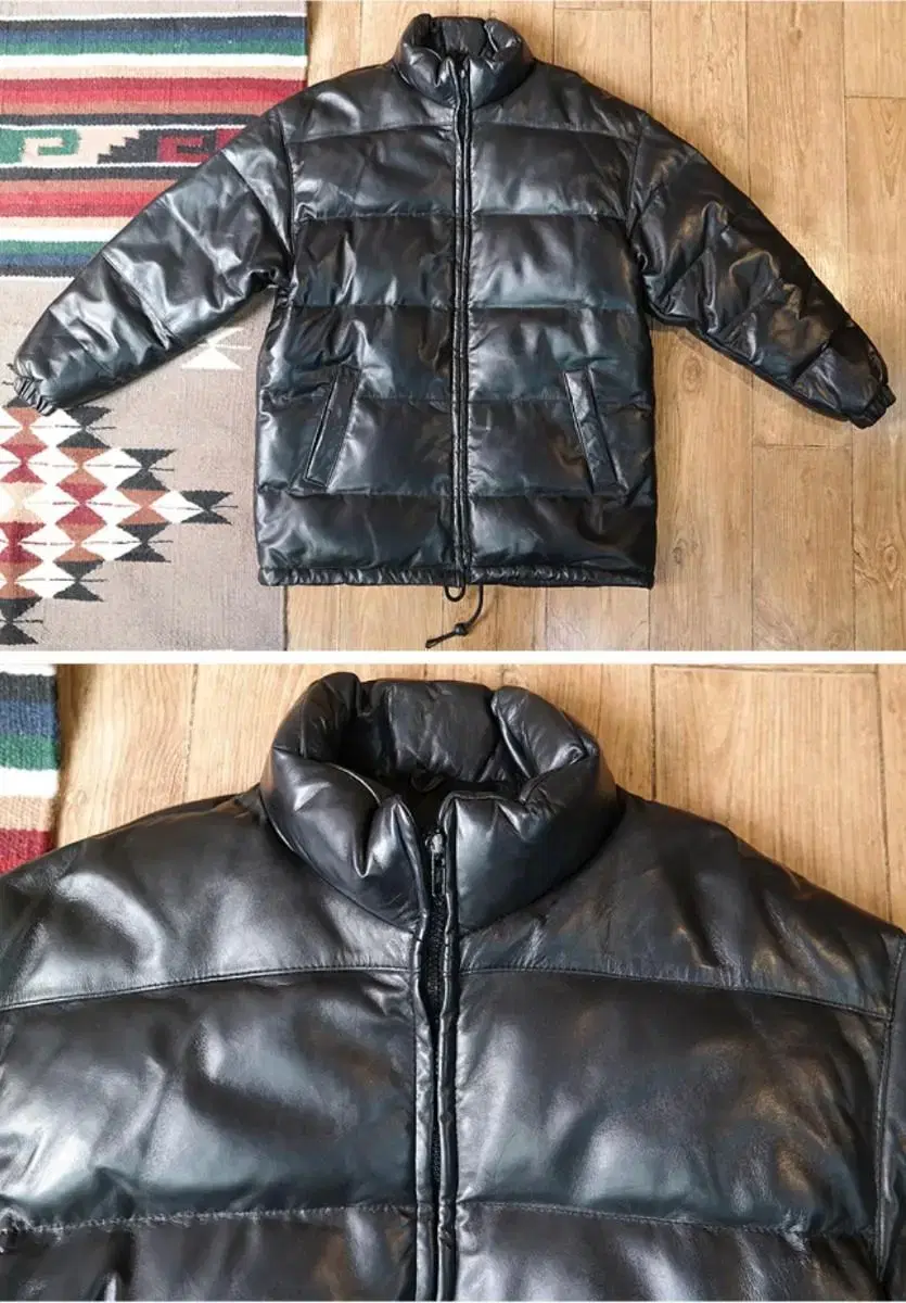 Sheepskin Duck Down Leather Padded Jacket! Leather Cleaned Sheepskin Padding