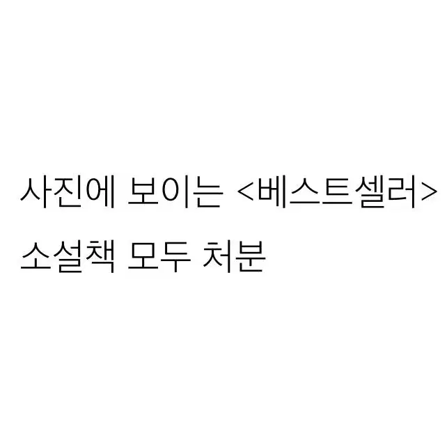 베스트셀러 소설책 모두 처분