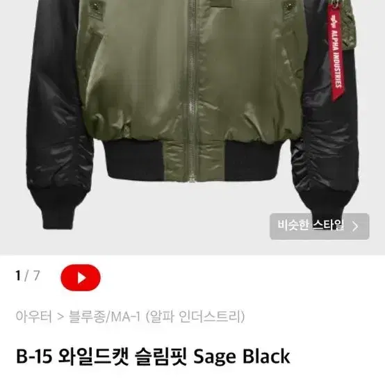 [알파인더스트리] B-15 항공점퍼(M)