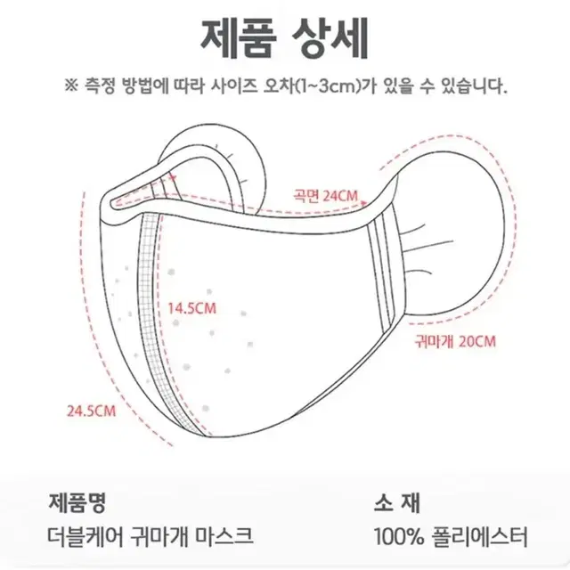 새것 양면 기모 귀마개 마스크